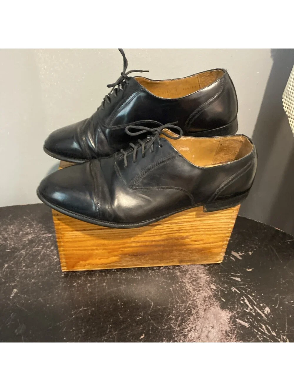 Giorgio Brutini Men Black  Oxford Dress Shoes Size 11.5 EEE